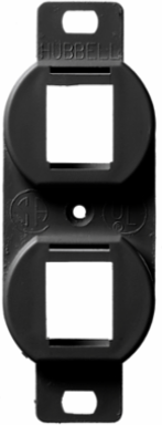Duplex 106 Outlet Frame, 2-Port, Black, High-Impact Thermoplastic, 3.9 Inch Width
