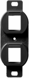 Duplex 106 Outlet Frame, 2-Port, Black, High-Impact Thermoplastic, 3.9 Inch Width