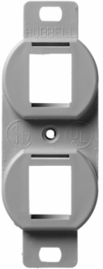 Duplex Outlet Frame, 2-Port, Gray, High-Impact Thermoplastic, NEMA 1-Gang