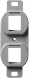 Duplex Outlet Frame, 2-Port, Gray, High-Impact Thermoplastic, NEMA 1-Gang