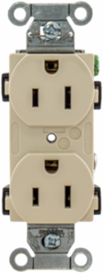 Commercial Specification Grade Duplex Receptacle, 15A 125V, Light Almond