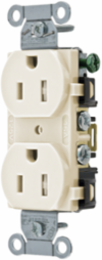 Tamper-Resistant Duplex Receptacle, 15A 125V, Light Almond, 2-Pole 3-Wire