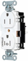 1/2 Controlled EdgeConnect™ 15A Flat Face White Duplex Receptacle
