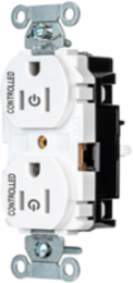 2/2 Controlled EdgeConnect™ 15A Flat Face White Duplex Receptacle
