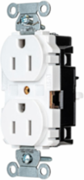 EdgeConnectTM Duplex Receptacle, 15A 125V, Screwless Terminal, White