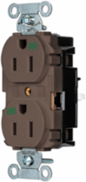 EdgeConnect™ Duplex Receptacle, 20A 125V, 3-Wire, Weather Resistant, Brown