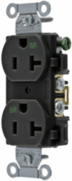 Weather-Resistant Duplex Receptacle, 20A 125V, 2-Pole 3-Wire, Black