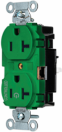 1/2 Controlled EdgeConnect™ 20A Flat Face Green Duplex Receptacle