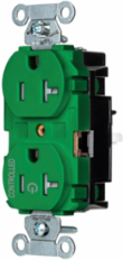 1/2 Controlled EdgeConnect™ 20A Tamper Resistant Flat Face Green Duplex Receptacle