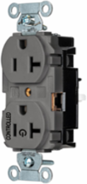 1/2 Controlled EdgeConnect™ 20A Flat Face Gray Duplex Receptacle