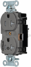 1/2 Controlled EdgeConnect™ 20A Tamper Resistant Flat Face Gray Duplex Receptacle