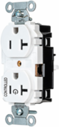1/2 Controlled EdgeConnect™ 20A Flat Face White Duplex Receptacle