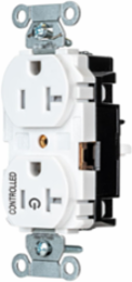1/2 Controlled EdgeConnect™ 20A Tamper Resistant Flat Face White Duplex Receptacle