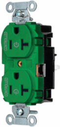 2/2 Controlled EdgeConnect™ 20A Flat Face Green Duplex Receptacle