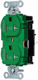 2/2 Controlled EdgeConnect™ 20A Tamper Resistant Flat Face Green Duplex Receptacle