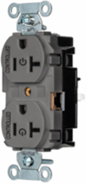 2/2 Controlled EdgeConnect™ 20A Flat Face Gray Duplex Receptacle