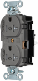 2/2 Controlled EdgeConnect™ 20A Tamper Resistant Flat Face Gray Duplex Receptacle