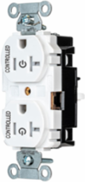 2/2 Controlled EdgeConnect™ 20A Tamper Resistant Flat Face White Duplex Receptacle