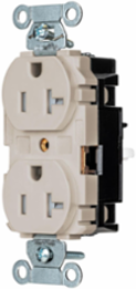 EdgeConnectTM Duplex Receptacle, 20A 125V, Tamper Resistant, Light Almond