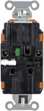 EdgeConnectTM Duplex Receptacle, 2-Pole 3-Wire, 20A 125V, Orange