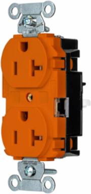EdgeConnectTM Duplex Receptacle, 2-Pole 3-Wire, 20A 125V, Orange
