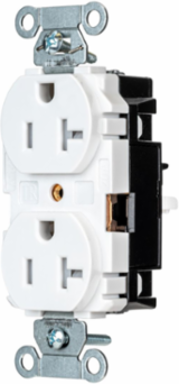 EdgeConnectTM Duplex Receptacle, 20A 125V, Tamper-Resistant, Screwless Terminal