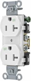 Weather-Resistant Duplex Receptacle, 20A 125V, 2-Pole 3-Wire, White