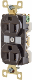Duplex Receptacle 15A 125V 2-Pole 3-Wire Grounding Brown 3.28 x 1.54 x 1.16 Inch