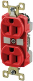 Red Duplex Receptacle, Commercial Grade, 15A 125V, 2-Pole 3-Wire Grounding