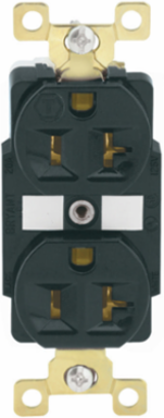 Duplex Receptacle, 20A 125V, 2-Pole 3-Wire, NEMA 5-20R, Black