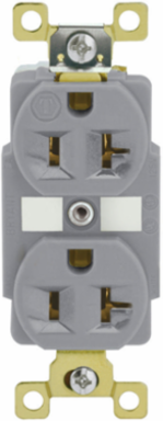Duplex Receptacle, 20A 125V, 2-Pole 3-Wire, NEMA 5-20R, Gray