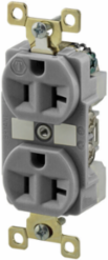 Duplex Receptacle, 20A 125V, 2-Pole 3-Wire, Weather Resistant, Gray
