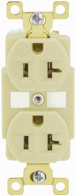 Duplex Receptacle 20A 125V 2-Pole 3-Wire Grounding Ivory 3.28 x 1.54 x 1.16 Inch