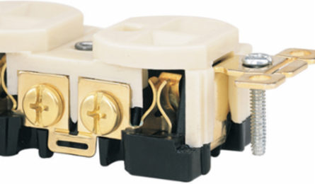 Duplex Receptacle 20A 125V 2-Pole 3-Wire Grounding Ivory 3.28 x 1.54 x 1.16 Inch