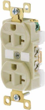 Duplex Receptacle 20A 125V 2-Pole 3-Wire Grounding Ivory 3.28 x 1.54 x 1.16 Inch