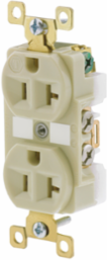Duplex Receptacle 20A 125V 2-Pole 3-Wire Grounding Ivory 3.28 x 1.54 x 1.16 Inch