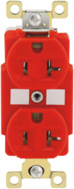 Duplex Receptacle, Commercial/Industrial Grade, 20A 125V, NEMA 5-20R, Red