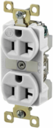 Duplex Receptacle, 20A 125V, Weather Resistant, 2-Pole 3-Wire, White