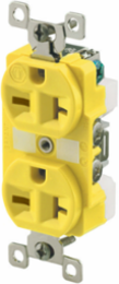 Duplex Receptacle, 20A 250V, 2-Pole 3-Wire, Corrosion Resistant, Yellow