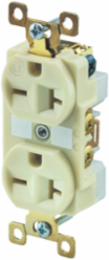 Duplex Receptacle, 20A 250V, 2-Pole 3-Wire Grounding, NEMA 6-20R, Ivory