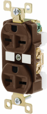 Duplex Receptacle 15A 250V 2-Pole 3-Wire Grounding NEMA 6-15R Brown