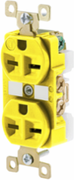 Duplex Receptacle, 15A 250V, 2-Pole 3-Wire, Corrosion Resistant, Yellow