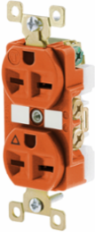 Duplex Receptacle, 15A 250V, 2-Pole 3-Wire, Isolated Ground, Orange