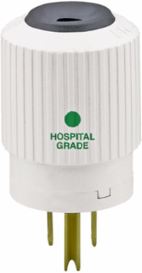 Heavy Duty Hospital Grade Male Plug, 15A 125V, 2-Pole 3-Wire Grounding