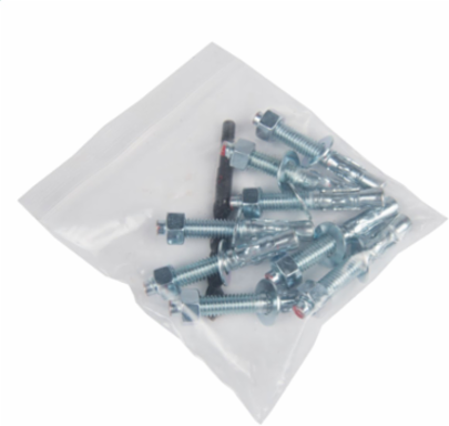 Bolt Assembly, Stainless Steel, Auger, 3/8-7 X 5.00, Hex Head, Lag Bolt Assembly for 3" Covers, (2) Bolts, (2) Washers, (2) Nuts (Cover Application PG3048 Overlapping)