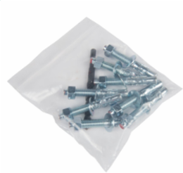 Bolt Assembly, Stainless Steel, Auger, 3/8-7 X 5.00, Hex Head, Lag Bolt Assembly for 3" Covers, (2) Bolts, (2) Washers, (2) Nuts (Cover Application PG3048 Overlapping)