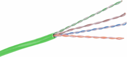Cat 5e Plenum Cable, UTP, 400MHz, Green, 4-Pair, 100ft