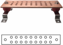 Copper Ground Bar 1/4 Inch x 2 Inch x 12 Inch, UL Listed, G Hole Pattern