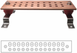 Copper Ground Bar 1/4 Inch x 2 Inch x 6 Inch UL Listed