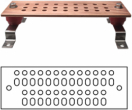Copper Ground Bar 1/4 Inch x 4 Inch x 12 Inch, UL Listed with Insulators and Brackets